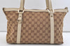 Authentic GUCCI Abbey Shoulder Tote Bag GG Canvas Leather 141470 Brown 2729K