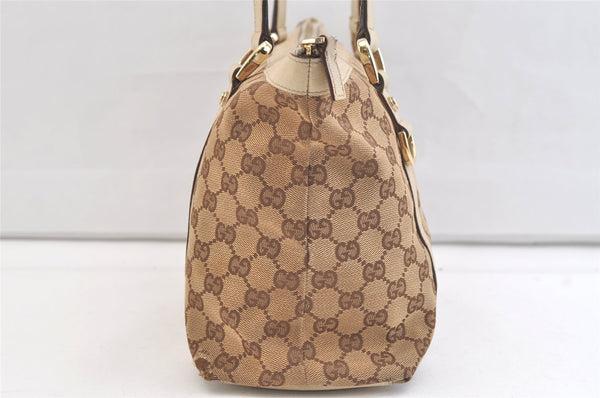 Authentic GUCCI Abbey Shoulder Tote Bag GG Canvas Leather 141470 Brown 2729K