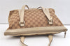 Authentic GUCCI Abbey Shoulder Tote Bag GG Canvas Leather 141470 Brown 2729K