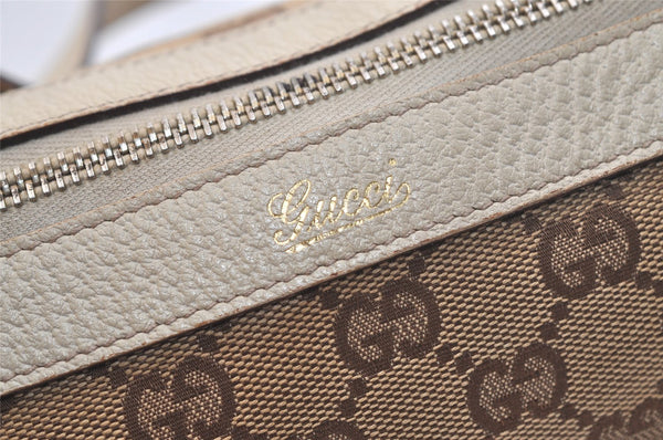 Authentic GUCCI Abbey Shoulder Tote Bag GG Canvas Leather 141470 Brown 2729K
