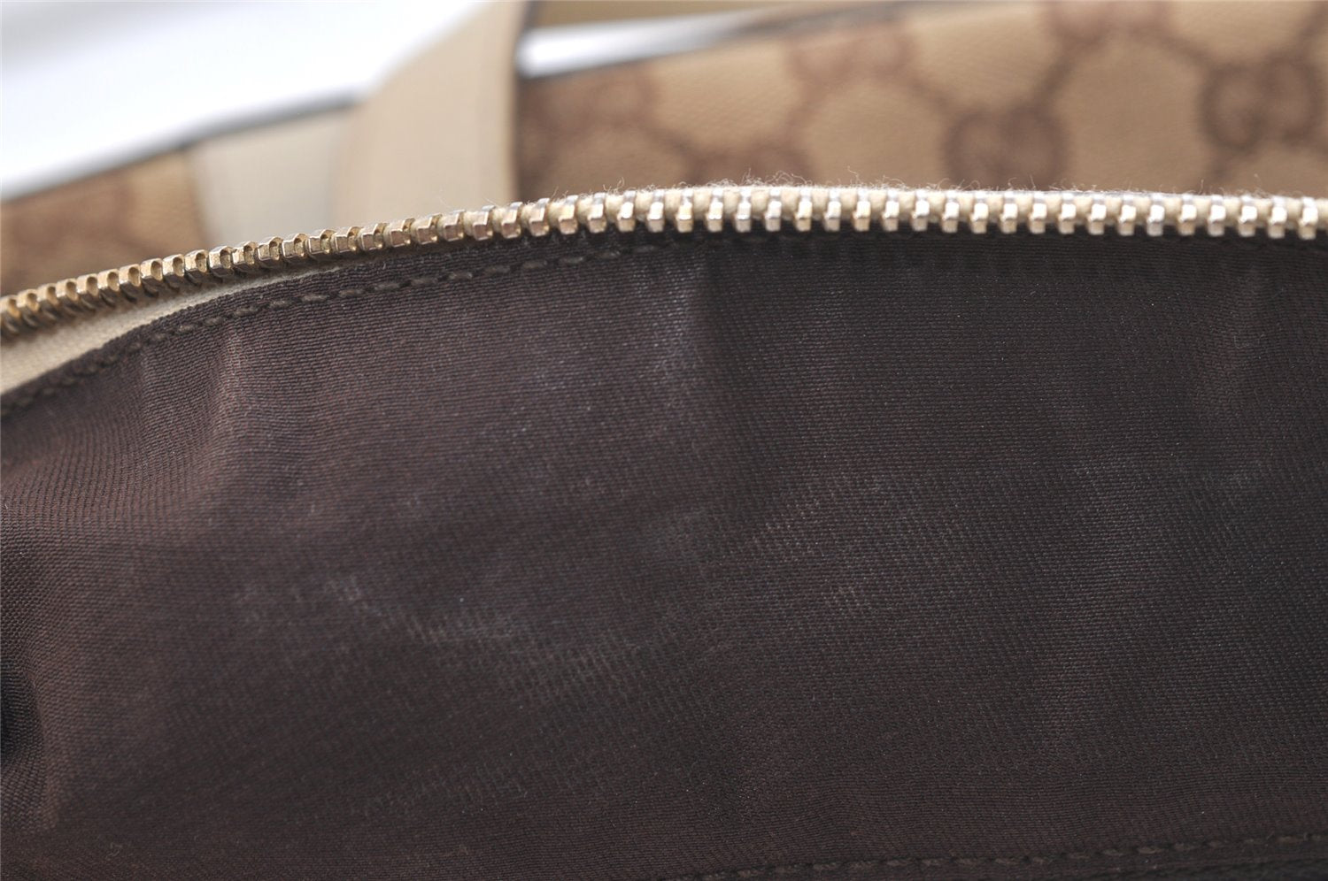 Authentic GUCCI Abbey Shoulder Tote Bag GG Canvas Leather 141470 Brown 2729K