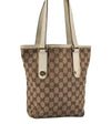 Authentic GUCCI Charmy Shoulder Tote Bag GG Canvas Leather 153361Brown 2730K