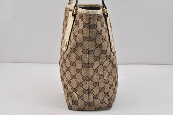 Authentic GUCCI Charmy Shoulder Tote Bag GG Canvas Leather 153361Brown 2730K