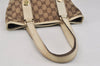 Authentic GUCCI Charmy Shoulder Tote Bag GG Canvas Leather 153361Brown 2730K