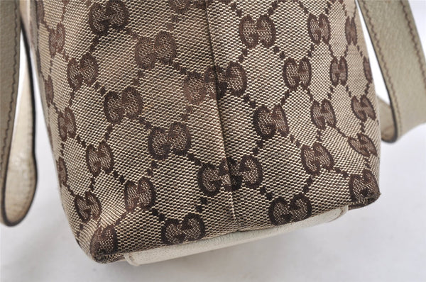 Authentic GUCCI Charmy Shoulder Tote Bag GG Canvas Leather 153361Brown 2730K
