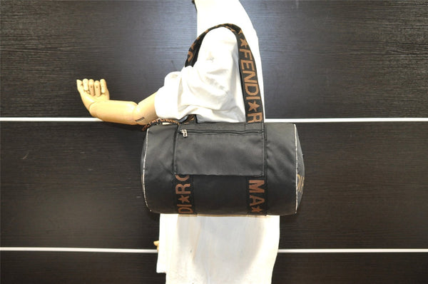Authentic FENDI Nylon Leather Shoulder Hand Bag Purse Black Junk 2731I