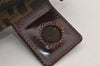 Authentic FENDI Zucca Vintage Pouch Purse Nylon Leather Brown Black 2732I