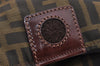 Authentic FENDI Zucca Vintage Pouch Purse Nylon Leather Brown Black 2732I