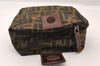 Authentic FENDI Zucca Vintage Pouch Purse Nylon Leather Brown Black 2732I