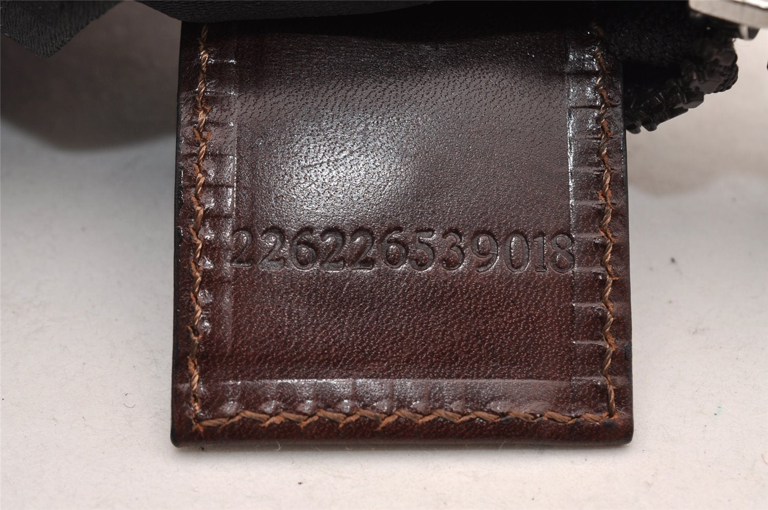 Authentic FENDI Zucca Vintage Pouch Purse Nylon Leather Brown Black 2732I