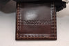 Authentic FENDI Zucca Vintage Pouch Purse Nylon Leather Brown Black 2732I