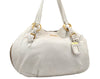 Authentic PRADA Vintage Leather Nappa Shoulder Tote Bag White 2734K