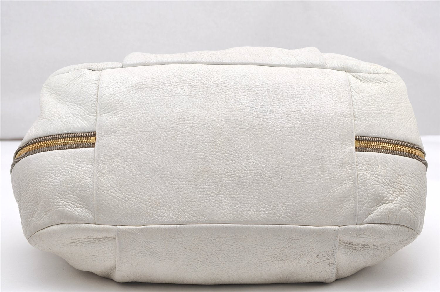 Authentic PRADA Vintage Leather Nappa Shoulder Tote Bag White 2734K