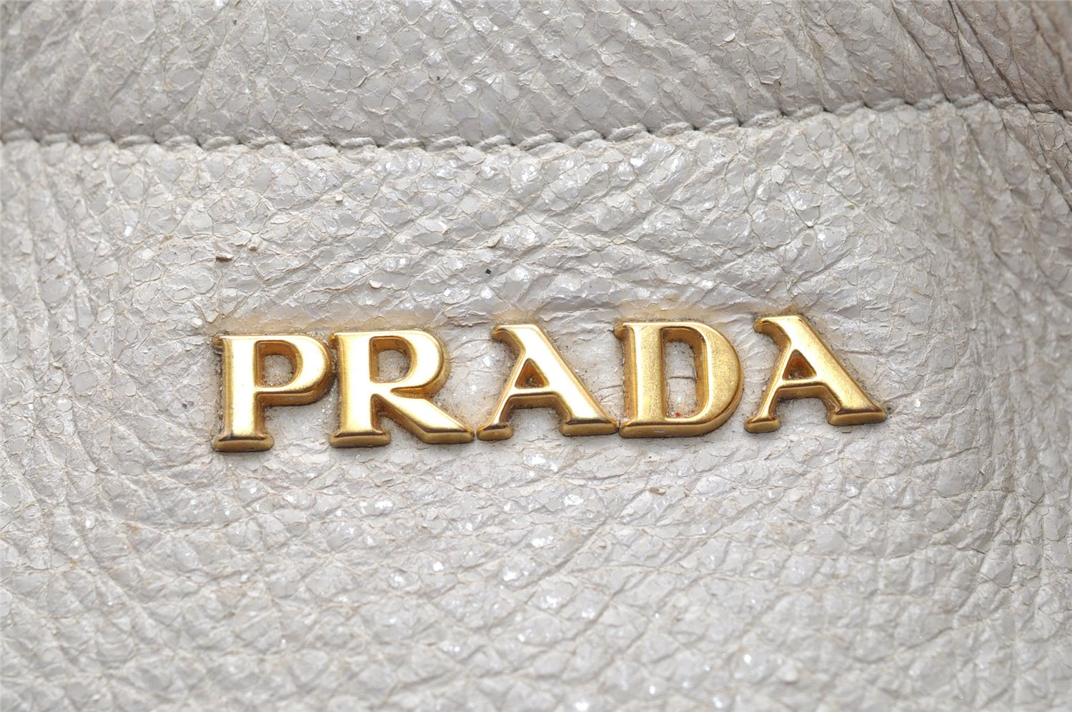 Authentic PRADA Vintage Leather Nappa Shoulder Tote Bag White 2734K