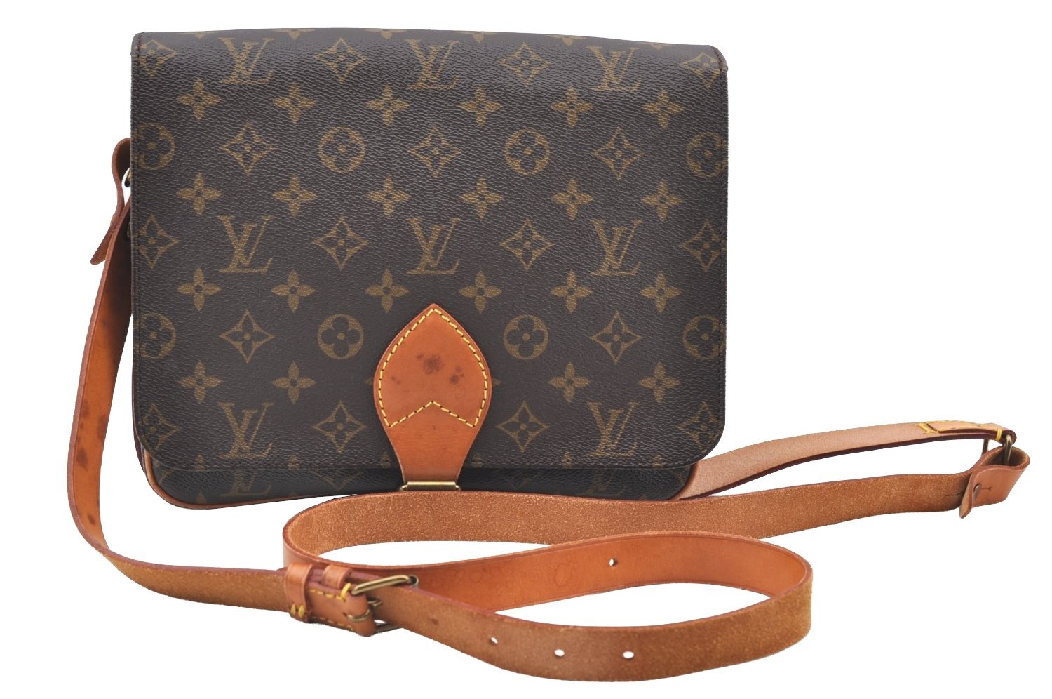 Auth Louis Vuitton Monogram Cartouchiere GM M51252 Shoulder Cross Bag Junk 2735H