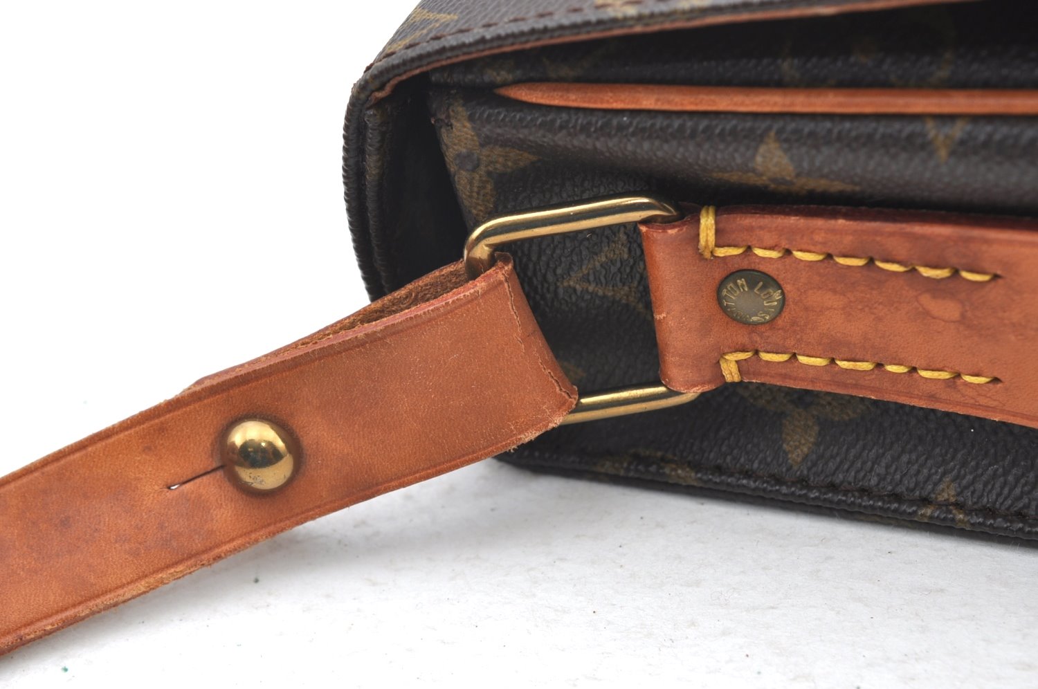 Auth Louis Vuitton Monogram Cartouchiere GM M51252 Shoulder Cross Bag Junk 2735H