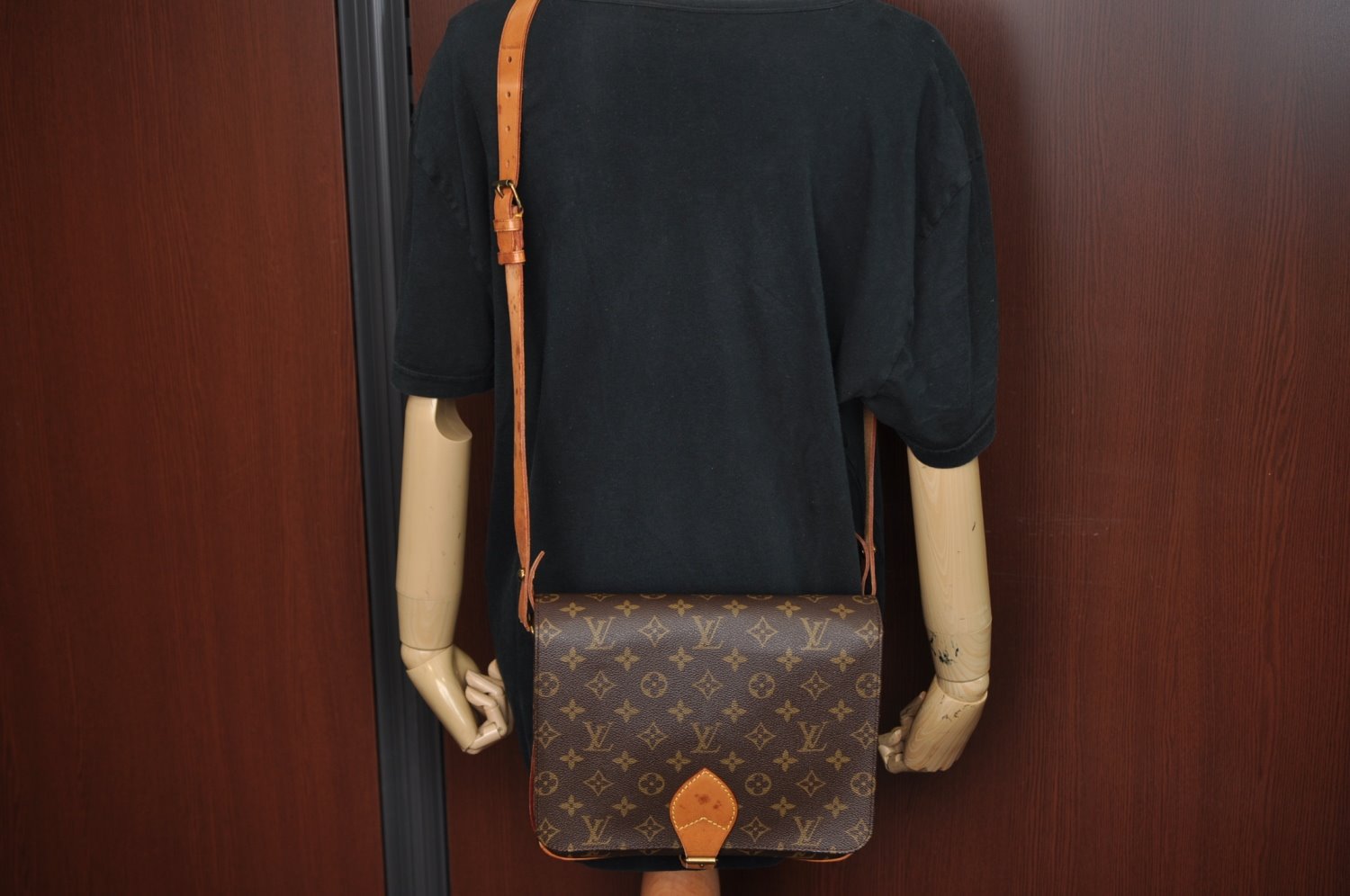Auth Louis Vuitton Monogram Cartouchiere GM M51252 Shoulder Cross Bag Junk 2735H