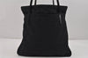 Authentic FENDI Vintage Zucca Shoulder Tote Bag Nylon Leather Black 2735K