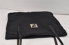 Authentic FENDI Vintage Zucca Shoulder Tote Bag Nylon Leather Black 2735K