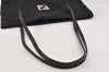 Authentic FENDI Vintage Zucca Shoulder Tote Bag Nylon Leather Black 2735K