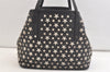 Authentic JIMMY CHOO Vintage Star Studs Leather Shoulder Tote Bag Black 2736K