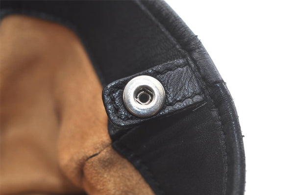 Authentic JIMMY CHOO Vintage Star Studs Leather Shoulder Tote Bag Black 2736K