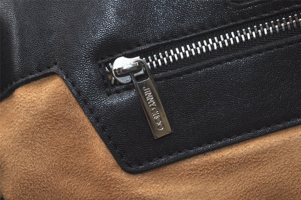 Authentic JIMMY CHOO Vintage Star Studs Leather Shoulder Tote Bag Black 2736K