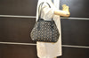 Authentic JIMMY CHOO Vintage Star Studs Leather Shoulder Tote Bag Black 2736K