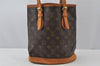 Authentic Louis Vuitton Monogram Bucket PM Shoulder Tote Bag M42238 LV 2737J