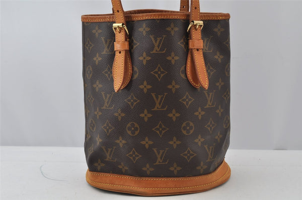 Authentic Louis Vuitton Monogram Bucket PM Shoulder Tote Bag M42238 LV 2737J