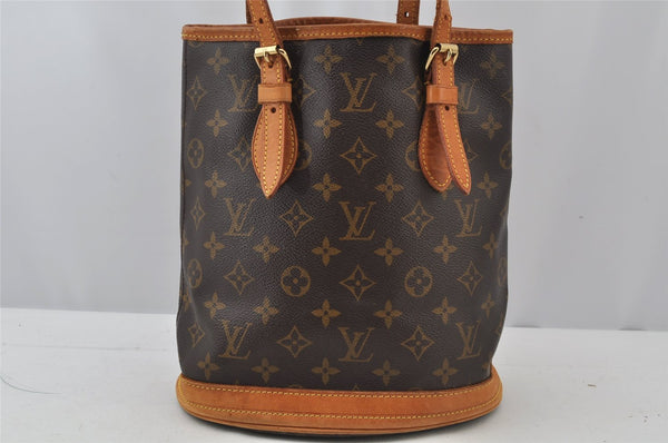 Authentic Louis Vuitton Monogram Bucket PM Shoulder Tote Bag M42238 LV 2737J