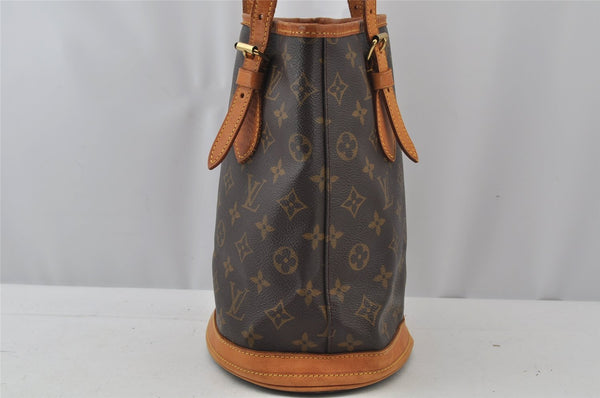 Authentic Louis Vuitton Monogram Bucket PM Shoulder Tote Bag M42238 LV 2737J