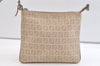 Authentic FENDI Zucchino Shoulder Cross Body Bag Canvas Leather Beige Junk 2737K