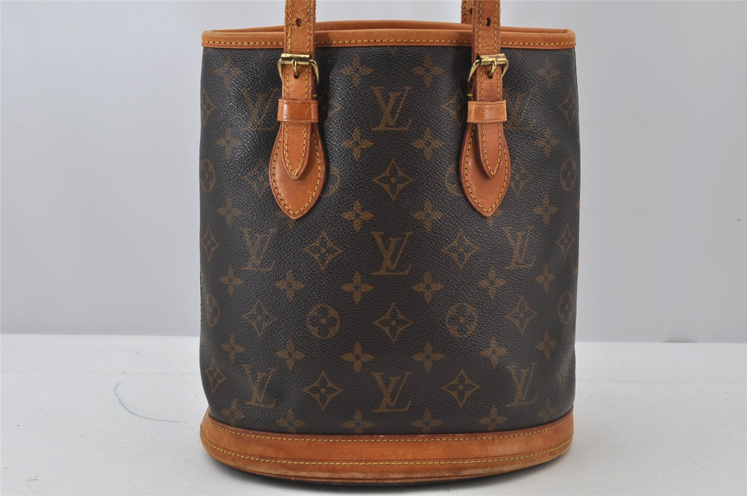 Authentic Louis Vuitton Monogram Bucket PM Shoulder Tote Bag M42238 LV 2738J