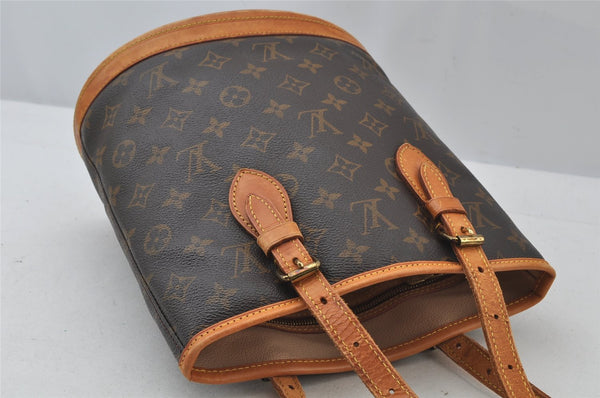 Authentic Louis Vuitton Monogram Bucket PM Shoulder Tote Bag M42238 LV 2738J