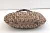 Authentic FENDI Zucchino Shoulder Hand Bag Purse Canvas Leather Brown 2739K