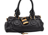 Authentic Chloe Vintage Paddington Leather Shoulder Hand Bag Black 2740I