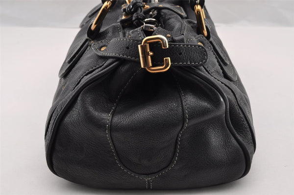 Authentic Chloe Vintage Paddington Leather Shoulder Hand Bag Black 2740I