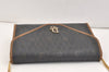 Authentic Christian Dior Honeycomb Shoulder Bag Chain PVC Leather Black 2740K