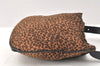 Authentic BOTTEGA VENETA Leopard Pattern Nylon Leather Shoulder Bag Brown 2741K