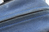 Authentic LOEWE Amazona 28 Anagram Hand Boston Bag Suede Enamel Blue 2747H