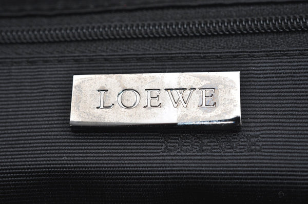 Authentic LOEWE Amazona 28 Anagram Hand Boston Bag Suede Enamel Blue 2747H