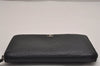 Authentic CHANEL Camellia Calf Skin Round Zip Long Wallet Purse Black 2747J