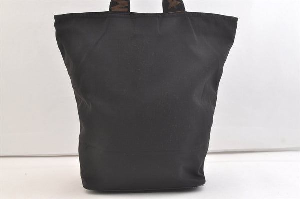 Authentic FENDI Vintage Nylon Leather Hand Tote Bag Black 2747K