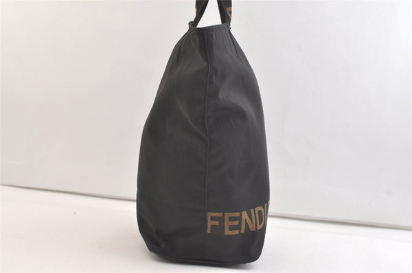 Authentic FENDI Vintage Nylon Leather Hand Tote Bag Black 2747K