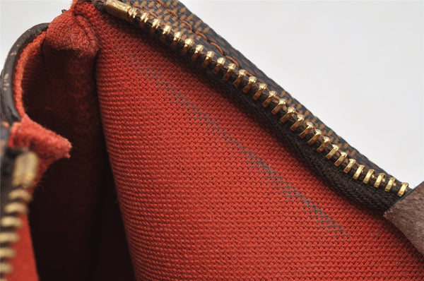 Authentic Louis Vuitton Damier Trousse Makeup Hand Bag Pouch N51982 LV 2748I