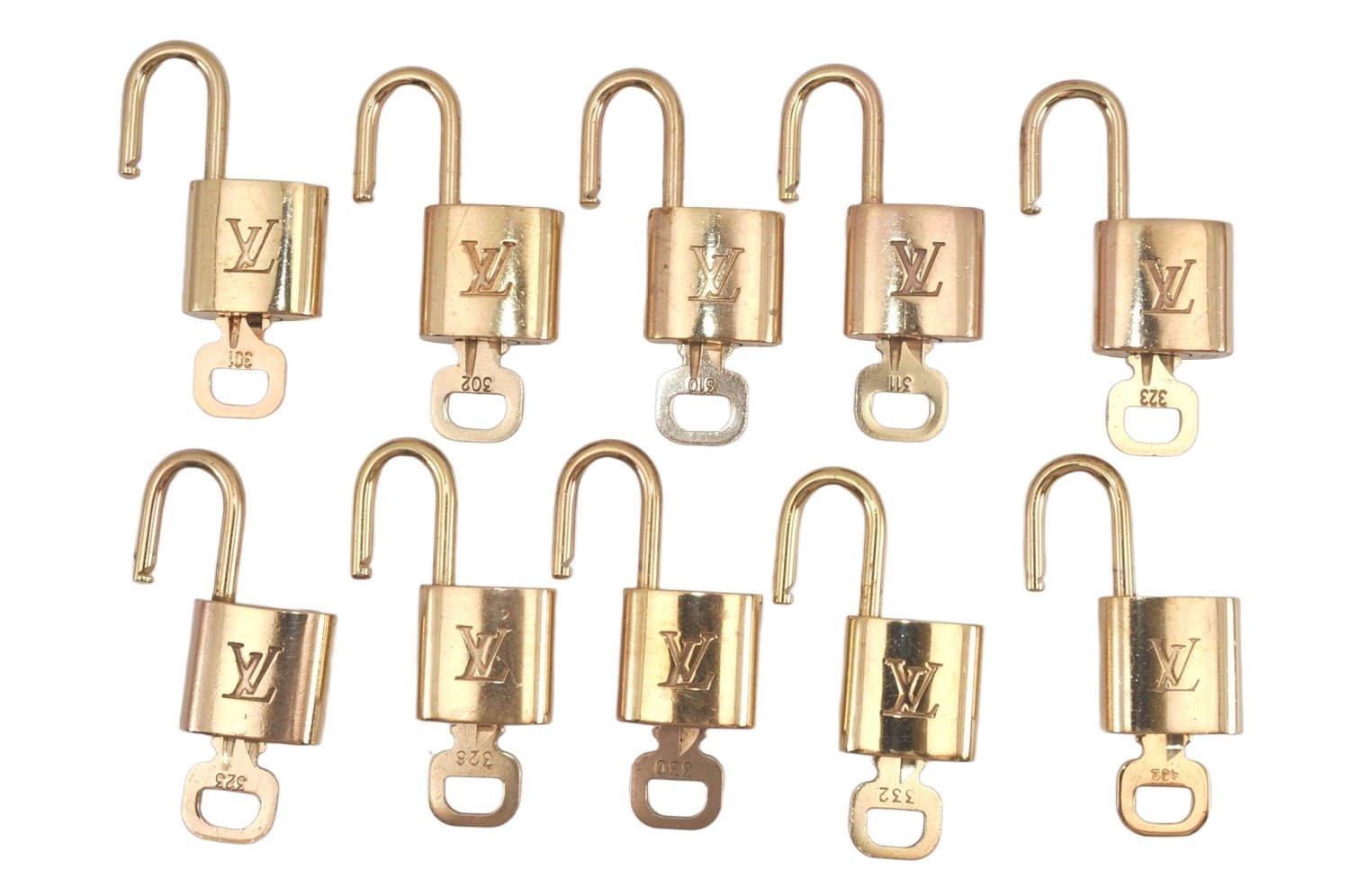 Authentic Louis Vuitton Padlock & Keys 10Set LV 2748L