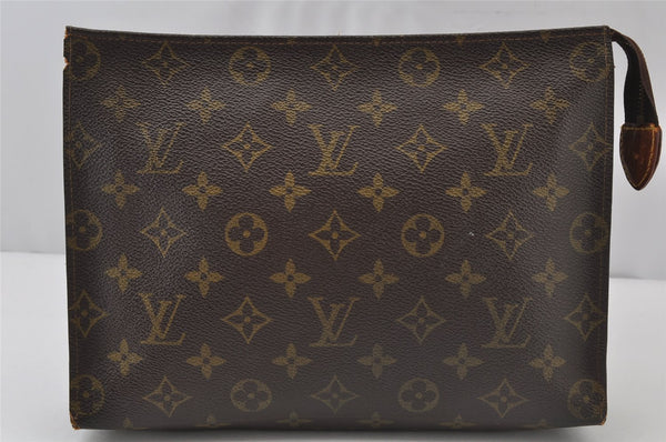 Auth Louis Vuitton Monogram Poche Toilette 26 Cosmetics Pouch Old Model LV 2751J