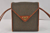 Authentic YVES SAINT LAURENT Shoulder Cross Bag PVC Leather Khaki Green 2751K