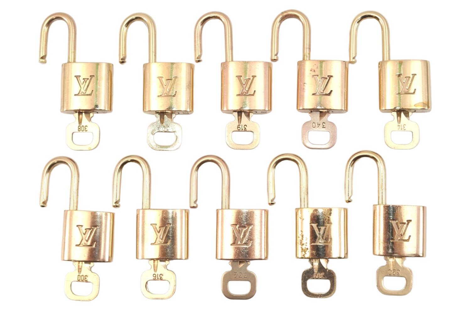 Authentic Louis Vuitton Padlock & Keys 10Set LV 2751L